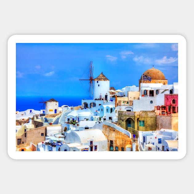 Oia Windmill Santorini Sticker by tommysphotos